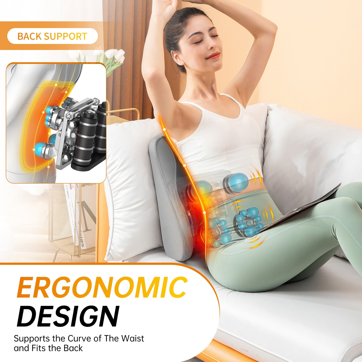 Shiatsu Back Massager - 16 Nodes with Heat Therapy