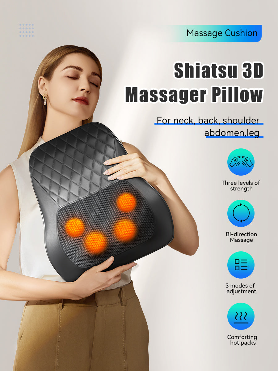Heated Back & Neck Massager - 3D Deep Tissue Relief