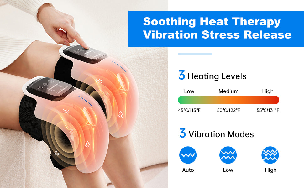 Cordless Knee Massager - Infrared Heat & Vibration