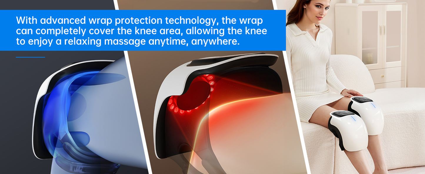 Cordless Knee Massager - Infrared Heat & Vibration