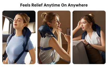 Cordless Neck Massager - 4D Shiatsu with Heat Therapy