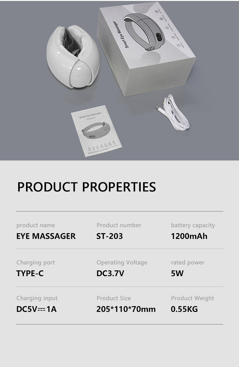 Smart Eye Massager - Heat, Vibration & Voice Guidance