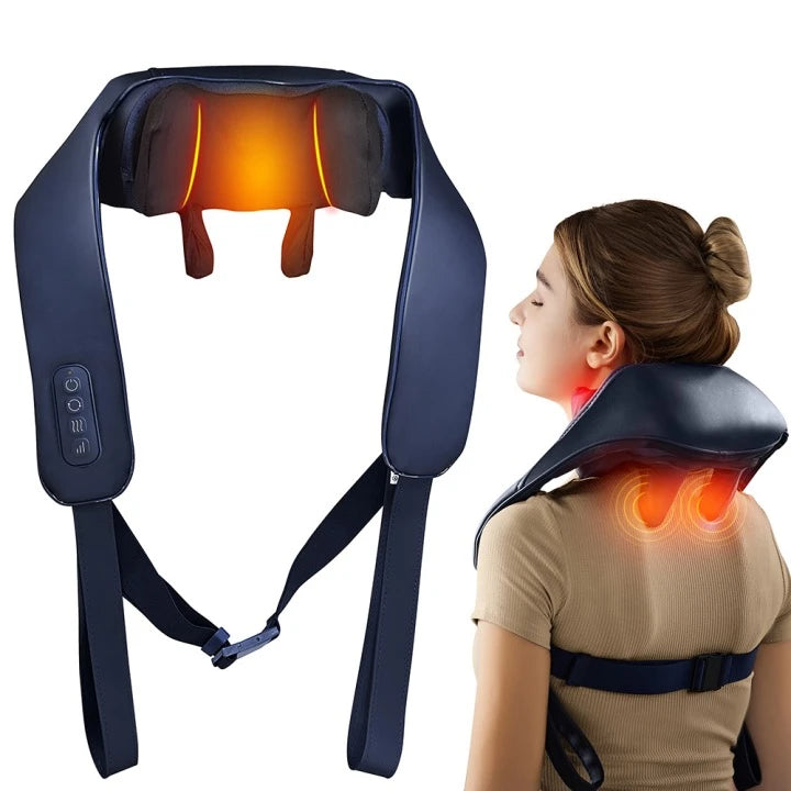 Cordless Neck Massager - 4D Shiatsu with Heat Therapy