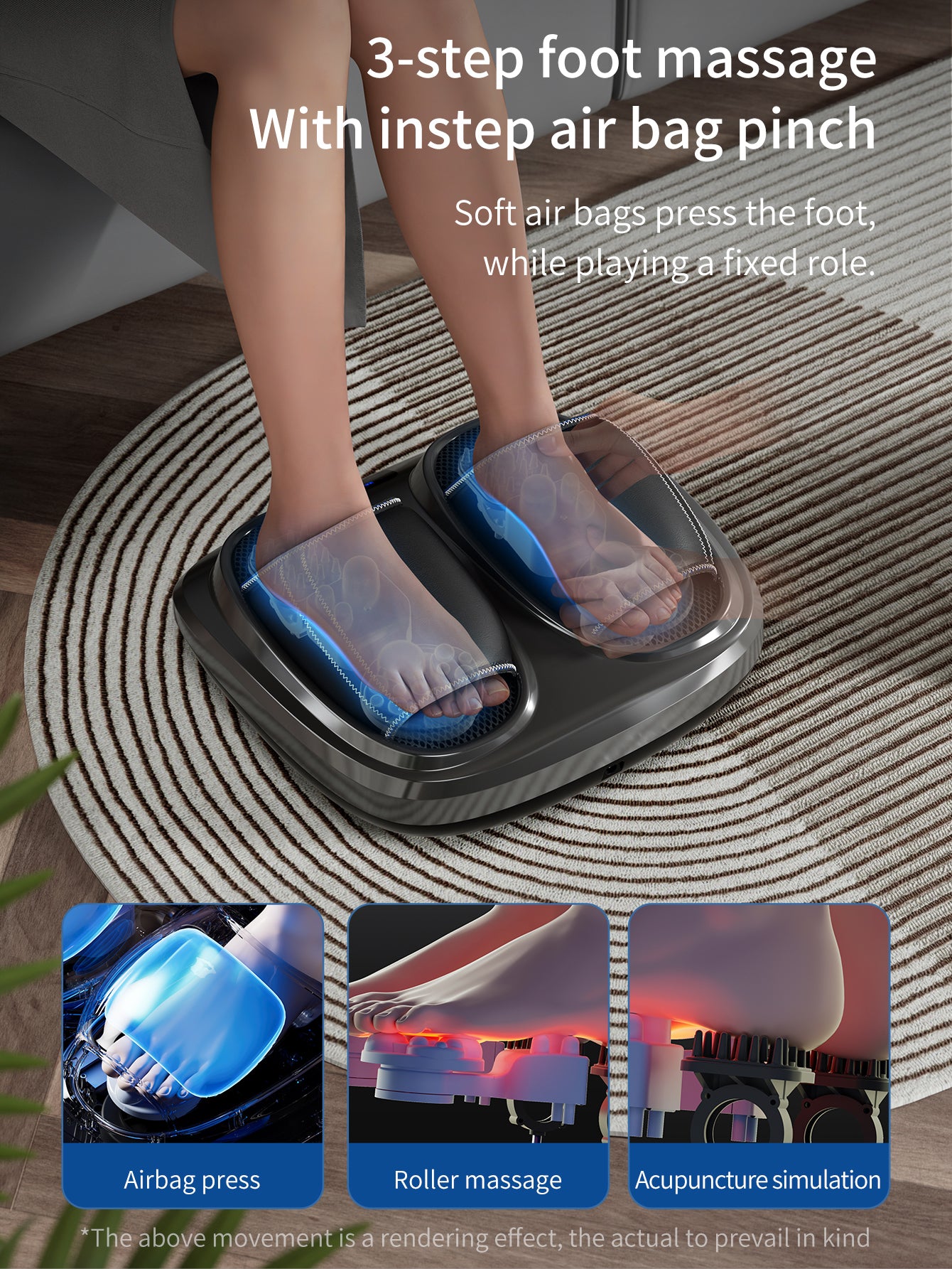 Shiatsu Foot Massager - Heat, Kneading & Air Compression