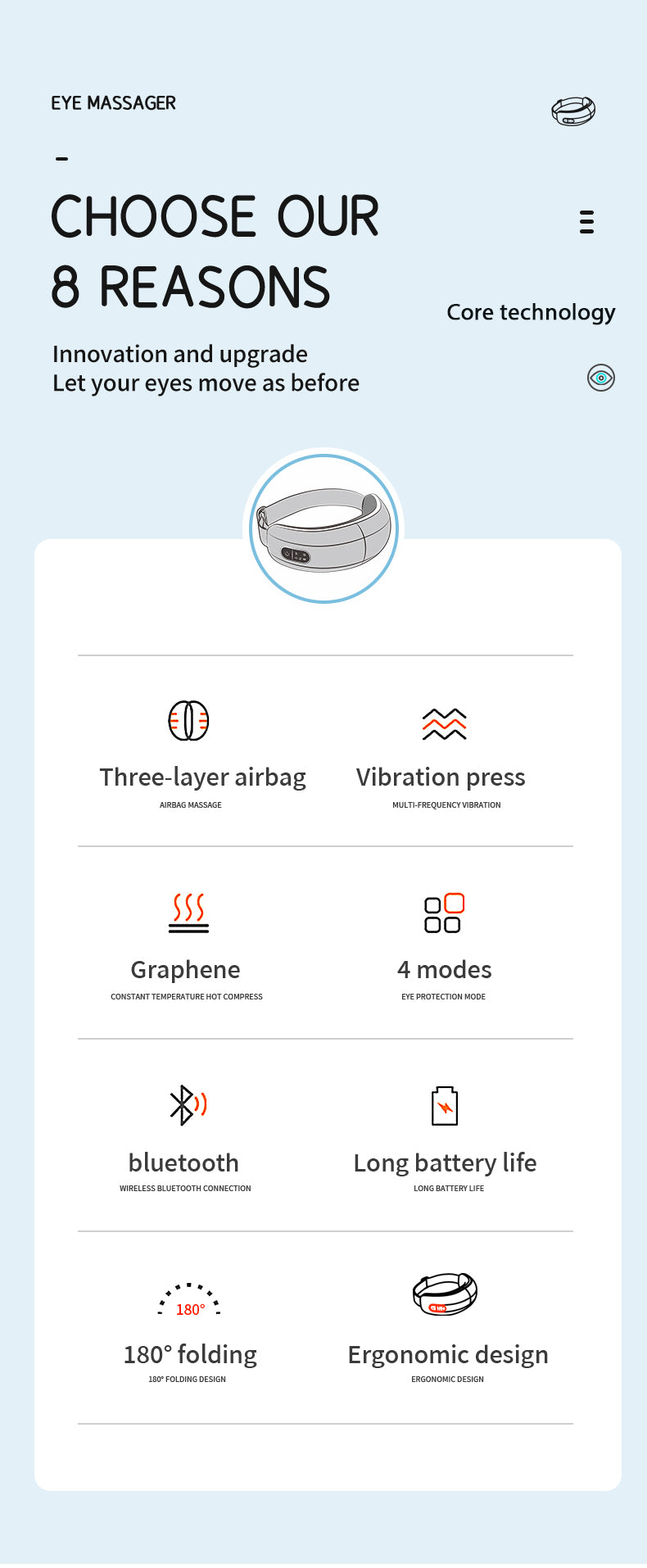 Smart Eye Massager - Heat, Vibration & Voice Guidance