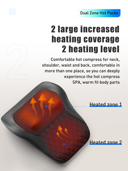 Heated Back & Neck Massager - 3D Deep Tissue Relief