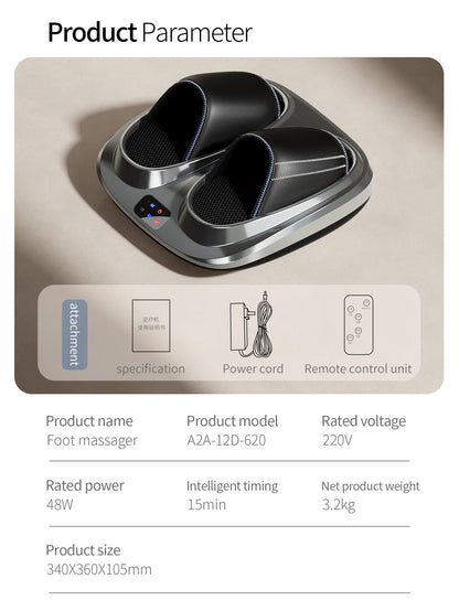 Shiatsu Foot Massager - Heat, Kneading & Air Compression