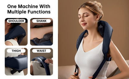 Cordless Neck Massager - 4D Shiatsu with Heat Therapy