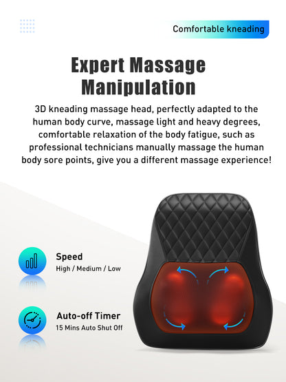 Heated Back & Neck Massager - 3D Deep Tissue Relief