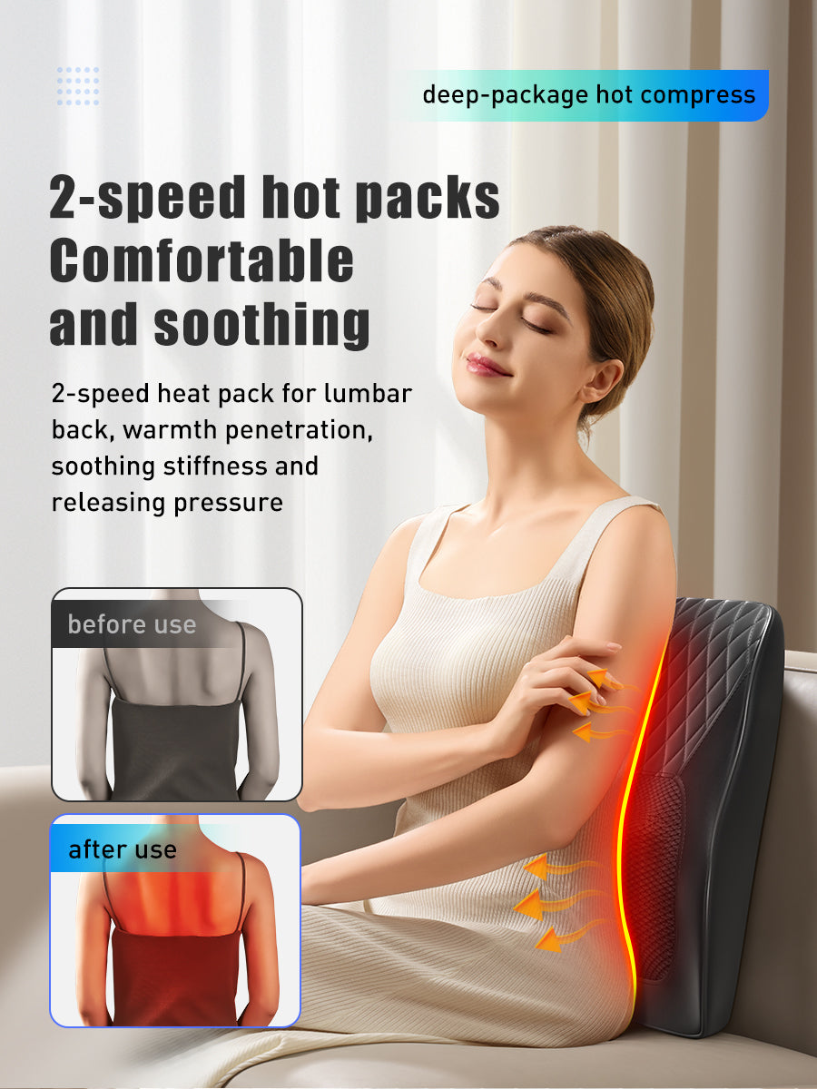 Heated Back & Neck Massager - 3D Deep Tissue Relief